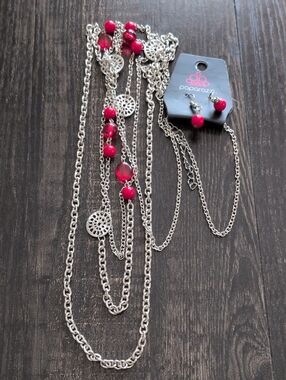 Paparazzi Silvertone Necklace & Earrings Set NWT